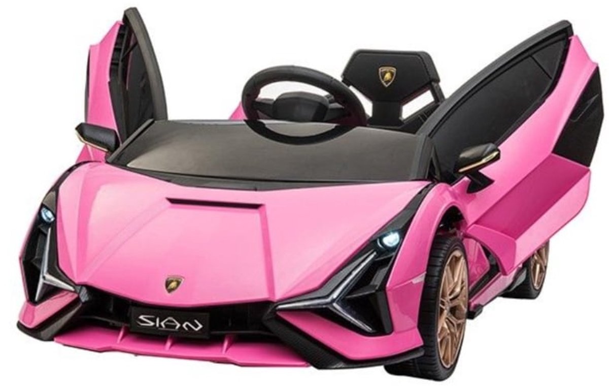 Lamborghini Sian 12V Roze - 1 persoons - Zonder MP4 scherm - Met lambo deuren | Elektrische kinderauto - Inclusief afstandsbediening - Gratis verzending - KiddoCars